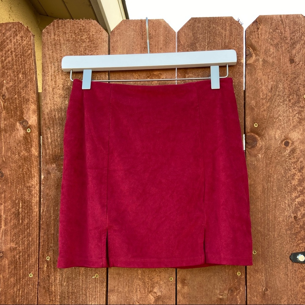 Forever 21 red velvet skirt